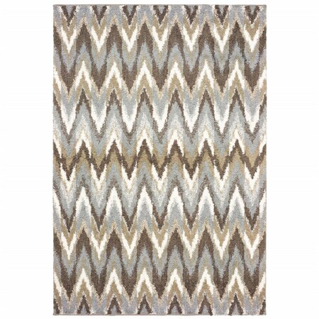 Palacedesigns 4 x 6 ft. Gray & Taupe Ikat Pattern Area Rug PA3104734
